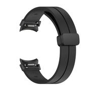 APVMFMKLTG Correa de silicona con hebilla plegable magnética for Samsung Galaxy Watch 6, 5, 4, 40mm, 44mm/5 Pro 45mm/4 6 Classic 43 47 42 46 Mm(Black,Galaxy Watch 4 44mm)