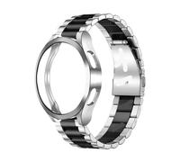 APVMFMKLTG Correa + Estuche Apto For Samsung Apto For Galaxy Watch 6 4 5 44 Mm 40 Mm 43 Mm 47 Mm Pulsera Apto For Galaxy Watch 4 Apto For Classic 46 Mm 42 Mm 5 Pro 45 Mm Correa Funda De TPU(Silverblac