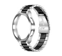 APVMFMKLTG Correa + Estuche Apto For Samsung Apto For Galaxy Watch 6 4 5 44 Mm 40 Mm 43 Mm 47 Mm Pulsera Apto For Galaxy Watch 4 Apto For Classic 46 Mm 42 Mm 5 Pro 45 Mm Correa Funda De TPU(Silver bla