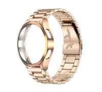 APVMFMKLTG Correa + Estuche Apto For Samsung Apto For Galaxy Watch 6 4 5 44 Mm 40 Mm 43 Mm 47 Mm Pulsera Apto For Galaxy Watch 4 Apto For Classic 46 Mm 42 Mm 5 Pro 45 Mm Correa Funda De TPU(Rose gold