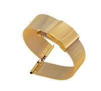APVMFMKLTG Correa Milanesa De Metal Pulsera De Malla De 1,0 Mm Y 0,6 Mm Correa De Reloj De Acero Inoxidable Apta For Pulseras IWC Fit For Omega 12/14/16/18/20 Mm 22 Mm 24 Mm(0.6mm Mesh Gold,14mm)