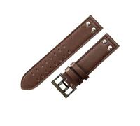 APVMFMKLTG Correas de cuero con agujeros de doble fila for hombre, 20mm y 22mm, aptas for Hamilton, aptas for reloj Seiko, remaches, cinturones de reloj de aviación(Coffee Coffee-Black,20mm)