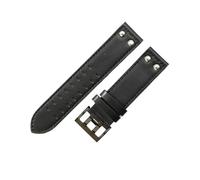 APVMFMKLTG Correas de cuero con agujeros de doble fila for hombre, 20mm y 22mm, aptas for Hamilton, aptas for reloj Seiko, remaches, cinturones de reloj de aviación(Black Black-Black,20mm)