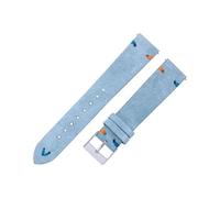 APVMFMKLTG Correas de reloj de gamuza 18mm 20mm cosidas a mano Beige verde azul correas de reloj de cuero de gamuza for hombre mujer pulsera de reloj de liberación rápida(Sky blue 1,22mm)