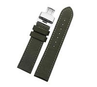 APVMFMKLTG Fit For Omega Fit For Seiko Fit For Casio Fit For Tissot Correa De Reloj 19 Mm 20 Mm 22 Mm 23 Mm 24 Mm Pulsera De Cuero De Nylon Correa De Pulsera De Lona Impermeable for Hombres(B-green-