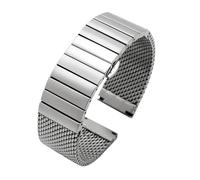 APVMFMKLTG Malla de tiburón de buceo de acero de 20/22/24mm apta for pulsera de reloj milanesa correa tejida doble correa a presión(B-Silver,24mm)