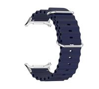 APVMFMKLTG Ocean Silicone Band Fit for Samsung Fit for Galaxy Watch 7 Ultra Pulsera deportiva de 47 mm Fit for Correa Fit for Galaxy Watch 7 Ultra Correa con conector de metal(04-Midnight-blue)
