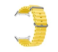 APVMFMKLTG Ocean Silicone Band Fit for Samsung Fit for Galaxy Watch 7 Ultra Pulsera deportiva de 47 mm Fit for Correa Fit for Galaxy Watch 7 Ultra Correa con conector de metal(03-Yellow)
