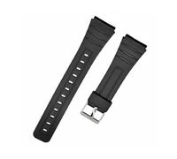 APVMFMKLTG Pulsera De 18 20mm Apta For Casio W800H W800H A158/168 AE1200/1300 Correa De Reloj De Silicona Apta For SGW400 F91W F84 F105/108 Correa De Goma 16 22mm(Black-silver,18mm)