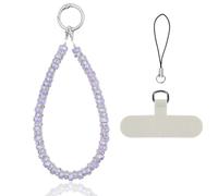 APXEL Correa para Teléfono Móvil con Cuentas, 1pc Cadena de Teléfono, Piedra Natural Antipérdida Cordón para Teléfono Móvil Colgante para Teléfono Móvil Correa de Muñeca Hecha a Mano (Morado)