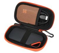 APXEL Funda Disco Duro Externo para SanDisk Extreme, Disco Duro Viaje Estuche Compatible con 128 GB, 500 GB, 1 TB y 2 TB, Diseño a Prueba de Golpes y Agua（Naranja-Negro）
