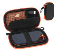 APXEL Funda Disco Duro Externo para SanDisk Extreme, Disco Duro Viaje Estuche Compatible con 128 GB, 500 GB, 1 TB y 2 TB（Naranja-Negro con Páginas Interiores）