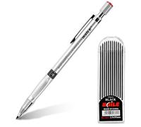 APXEL Portaminas MecáNicos de 2 mm con 1 Cajas Recambios de LáPiz MecáNico, Agarre de LáPiz Antideslizante, Adecuado para Escribir, Redactar, Dibujar y Bocetar (Plata)