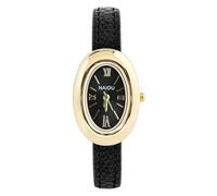 APXEL Reloj de Cuero para Mujer, Reloj de Analógico Cuarzo con Esfera Ovalada Clásica, Relojs Mujer de 2 Manecillas, Adecuado para Niñas y Mujeres, un Buen Regalo (Esfera Negra)