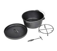 APXESS Horno holandés - Cacerola de hierro fundido 8,8 L con tapa y bolsa | Incluye soporte, ideal para camping, 29,5 cm de diámetro, 13 cm de profundidad