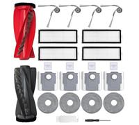 APZOVO Accesorios Recambios para Roborock Qrevo S5V /Qrevo Curv/Qrevo Curv S5X / Qrevo Edge/Qrevo Edge S5A, 1 Cepillo Principal, 4 Filtro HEPA, 4 Paño, 4 Bolsa de Polvo, 4 Cepillo Laterale