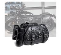 AQAQQW Bolsas De Sillín De Motocicleta Alforja Universal Cuero PU con Engranaje Lateral Bolsa Herramientas Almacenamiento WP Motocicleta Retro(FBG342BK)