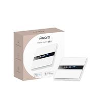 Aqara Interruptor con Pantalla V1 UE (4 Elementos 2 Canales con Neutro), Interruptor Inteligente con Pantalla LCD, Compatible con Apple Home, Alexa y Google Home, requiere un Aqara Hub Zigbee