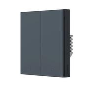 Aqara Interruptor de Pared Inteligente Zigbee 3.0 sin Neutro Doble Botón, Gris