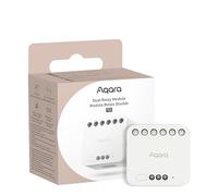 Aqara Módulo Relé Doble T2 con Matter, Requiere Aqara Zigbee 3.0 HUB, para Puertas de Garaje y Calderas, Interruptor de Persiana Enrollable e de Luz