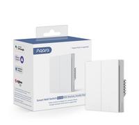 Aqara Interruptor de pared inteligente H1 EU (doble botón, conductor neutro) equipado con Zigbee 3.0, Aqara Hub, interruptor remoto compatible con Alexa, HomeKit, Google Assistant, IFTTT, Blanco