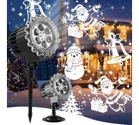 Aqash Proyector Navidad Exterior Luces Decoración - Proyector Led Impermeable IP65 Ajustable con Papá Noel y Muñeco de Nieve para Fiestas de Navidad Interiores y Exteriores 2025