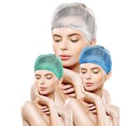 AQASKIN - 100 Unidades - Auriculares Desechables TNT Plisè - Descuentos Cantidad - Gorro para Cabeza y Cabello - para centros estéticos, SPA, centros médicos, restaurantes, Limpieza - Blanco