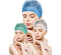 AQASKIN - 100 unidades - Auriculares desechables TNT Plisè - Descuentos Cantidad - Gorro para cabeza y cabello - Para centros estéticos, spa, centros médicos, restaurantes, limpieza - Azul