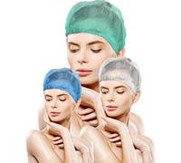 AQASKIN - 100 unidades - Auriculares desechables TNT Plisè - Descuentos Cantidad - Gorro para cabeza y cabello - Para centros estéticos, spa, centros médicos, restaurantes, limpieza - Verde