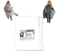 AQASKIN Capas desechables de peluquería de TNT 30 g/m2 - Descuentos cantidad, embaladas individualmente - Dimensiones 130 x 120 cm - Paquetes de 20 unidades - Cierre de cinta. (1, Blanco)