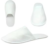 AQASKIN - Chanclas Desechables Antideslizantes de Esponja - Modelo COMFORT, Abiertas y Cerradas, Fondo Elevado Suave - Hoteles, Spa y Centros de Bienestar. Cantidad 10-20- 50-100 pares., Blanco