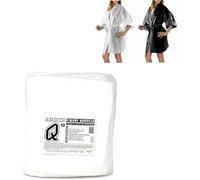 AQASKIN Kimono desechable Esteticista en TNT 30gr/m2 - Paquetes de 20 uds - DESCUENTOS POR CANTIDAD - Envasado individualmente - Dimensiones 100x140cm - Bolsillo y Correa (1, Blanco)