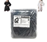 AQASKIN Kimono desechable Esteticista en TNT 30gr/m2 - Paquetes de 20 uds - DESCUENTOS POR CANTIDAD - Envasado individualmente - Dimensiones 100x140cm - Bolsillo y Correa (1, Negro)