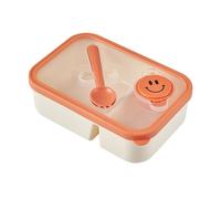 AQCDPJYU Bento Lunch Box 2 Compartment Snackle Box with Utensils Sauce Jar, Orange - Microwave Dishwasher Safe(Single layer)