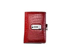 AQCDPJYU Carpeta de cuero de cocodrilo Vintage A5 A6, cuaderno con cerradura, diario con contraseña de lujo, Agenda de oficina, regalo for hombres(A6 Red)