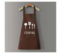 AQCDPJYU Delantal de lino a rayas resistente a las manchas de aceite, con cinturilla de algodón for uso en cocina y cafetería.(Coffee White)