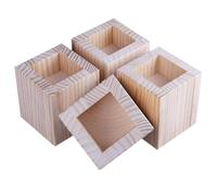 AQCDPJYU Elevadores de Cama de Madera, Muebles de Madera, Color Natural, Varios tamaños, Paquete de 4(4 * 4 * 5cm)