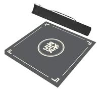 AQCDPJYU Juego de Mahjong con Accesorios: dominó, Cartas de póker, tapete de Goma Antideslizante, Funda for Mesa de Juego y Bolsa de Transporte.(Gray,23.6x23.6in/60x60cm)