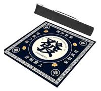 AQCDPJYU Juego de Mahjong con tapete y Bolsa de Transporte Negra. Funda Antideslizante con reducción de Ruido, Ideal for Juegos de Mesa.(Blue,23.6x23.6in/60x60cm)