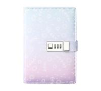 AQCDPJYU Libro de contraseñas B6 con cerradura, cuaderno de mano de diario fresco de estilo simple(Blue Purple)