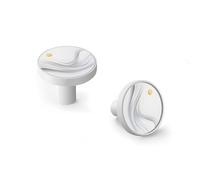 AQCDPJYU Paquete de 6 pomos dorados y blancos for gabinete, ganchos de pared, tiradores de cajón de aleación de zinc con base blanca for cocina, baño y aparador(White)