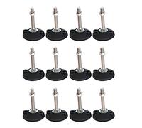 AQCDPJYU Pies de Tornillo for Muebles de Acero al Carbono, Almohadillas niveladoras deslizantes, Soporte Ajustable for Mesa de máquina, 12 Uds.(D100*M24*100mm)