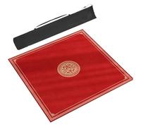 AQCDPJYU Tapete de Mesa de Mahjong Antideslizante con reducción de Ruido y Bolsa - Mantel for Juego de Mesa, Accesorios for Mahjong(Red,39.4x39.4in/100x100cm)