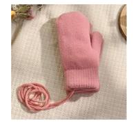 AQCDPJYU Women's Winter Knitted Gloves - Double-Layer Plus Velvet Thickened, Cold-Proof Warm for Autumn & Cycling(Pink Rope)