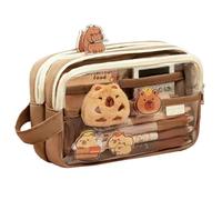 AQCQDQ Bonito juego de estuches de Capybara, estuche transparente Capybara, estuche de gran capacidad, estuche de lápices estéticos Capybara, para niños, estudiantes, niñas, chicos, multifuncionales