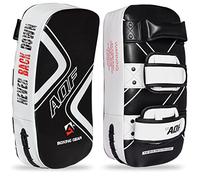AQF Almohadilla para Brazo Curvada para Golpes para Kick Boxing Tailandés MMA Manoplas Boxeo de Protección para Golpes con Enfoque al Muay Thai (Pareja, Blanco)