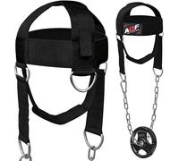 AQF Arnés De Cabeza, Pesas Ajustables Entrenar Cuello Straps, Boxeo Y Fitness Cinta Cabeza Con D-Gancho, Head & Neck Trainer Dip Cinturón Para Gimnasio, Musculacion, Ejercicio Talla Única