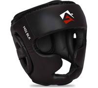 AQF Casco Boxeo, CE Aprobado Boxeo Entrenamiento Cascos, Muay Thai Casco Integral, Kick Boxing Cabeza Protector, MMA Headgear, Casco Sparring para Karate,Combate Artes Marciales Head Guard Negro