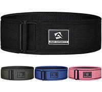 AQF Cinturon Lumbar Gimnasio, 4"/10.2cm Nylon Autobloqueante Cinturón Powerlifting, Soporte Faja Gym Para Musculacion, Entrenamiento Funcional, Sentadillas, Peso Lifting Belt Hombre Mujer (M, Negro)