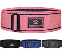 AQF Cinturon Lumbar Gimnasio, 4"/10.2cm Nylon Autobloqueante Cinturón Powerlifting, Soporte Faja Gym Para Musculacion, Entrenamiento Funcional, Sentadillas, Peso Lifting Belt Hombre Mujer (S, Rosa)
